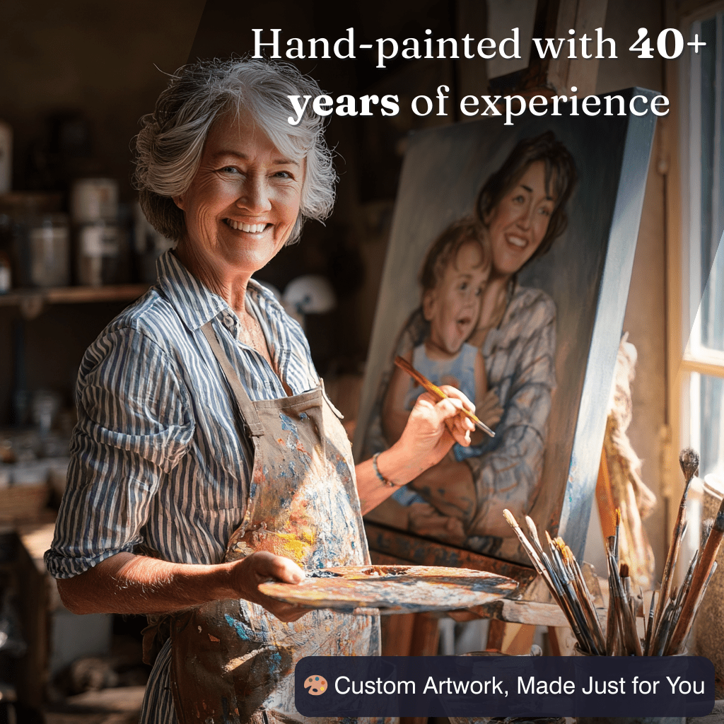 Custom Hand - Painted Portrait by Elena - Ridge & Crown